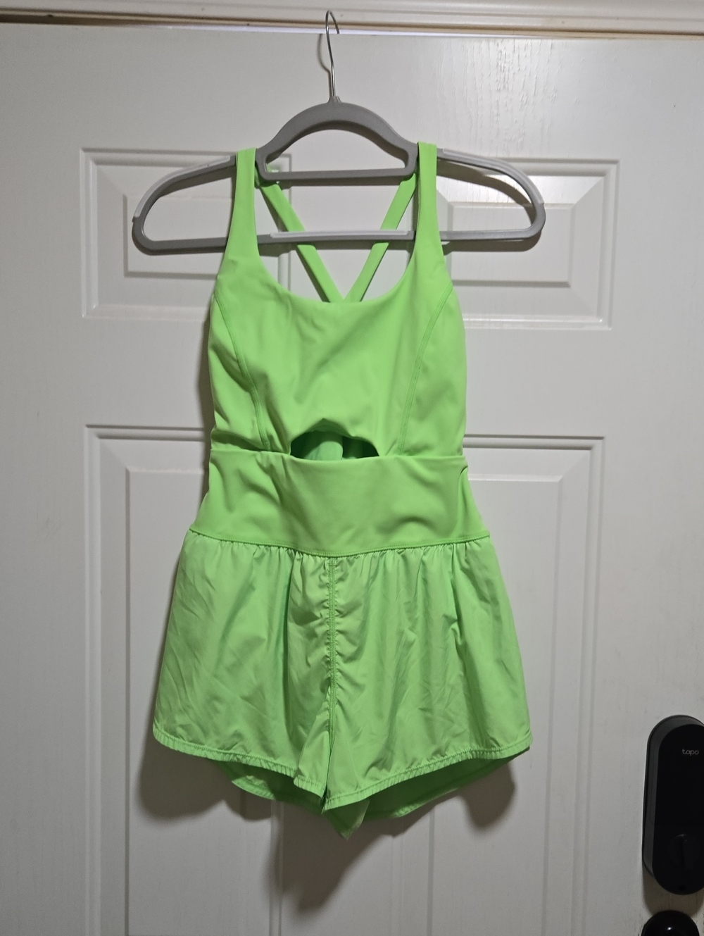 Girls Neon Green Workout Romper